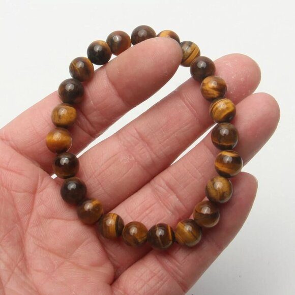 8mm Natural tiger's-eye Reiki Gemstone Bracelet Crystal Quartz Healing Decorate - Picture 2 of 6